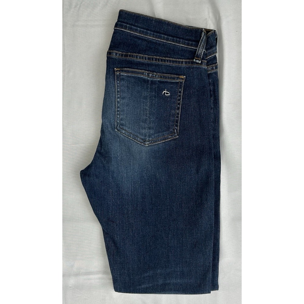 Rag & Bone JEAN Zipper Capri Skinny Jeans Clean Pacific Blue Womens Size‎ 27